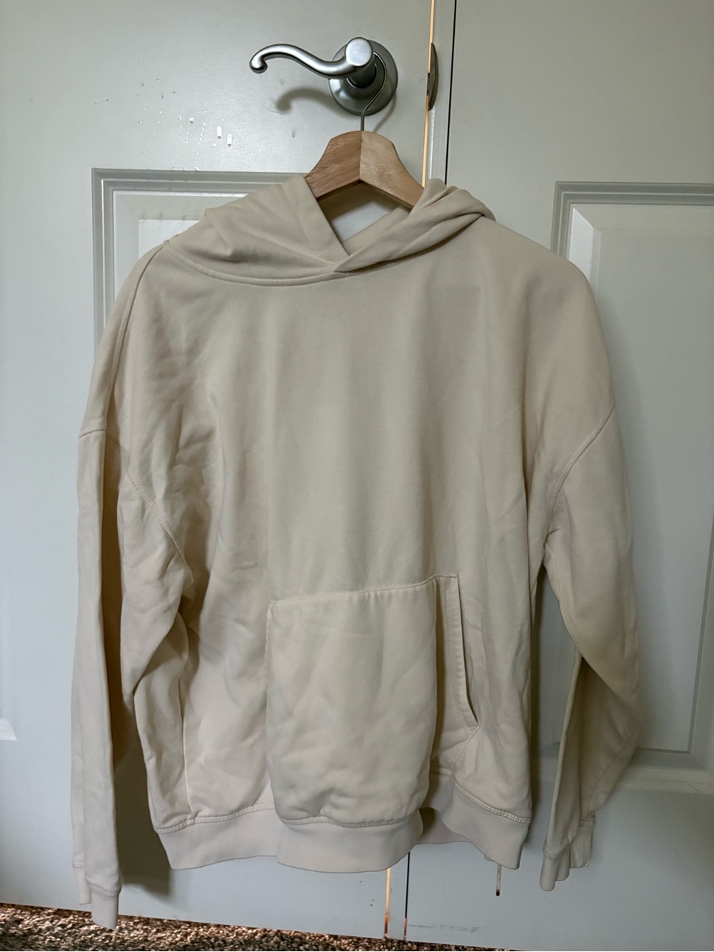 Organic Basics Cream Cotton Hoodie